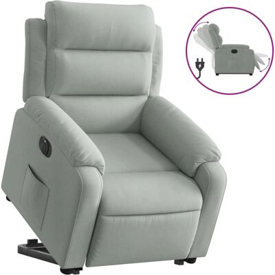 vidaXL Fauteuil de massage avec levage, Électrique, Velours Gris Clair - Accent Chair - Publicité vidaXL Fauteuil de massage avec levage, Électrique, Velours Gris Clair - Accent Chair - Publicité