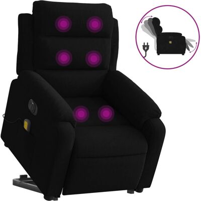 Chaise d'accent vidaXL - Velours noir, Électrique, Massage, Ascenseur - Publicité Chaise d'accent vidaXL - Velours noir, Électrique, Massage, Ascenseur - Publicité