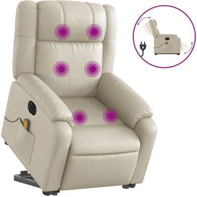 VidaXL Fauteuil inclinable avec massage - Crème - Réglable - Publicité VidaXL Fauteuil inclinable avec massage - Crème - Réglable - Publicité