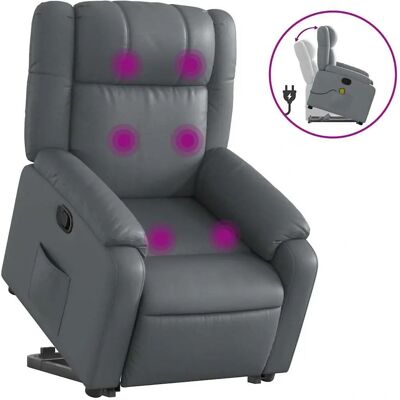 Chaise d'accent vidaXL - Récamière manuelle - Massage à 6 points - Gris - Publicité Chaise d'accent vidaXL - Récamière manuelle - Massage à 6 points - Gris - Publicité