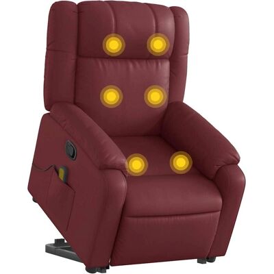 Fauteuil de massage vidaXL avec levage et vibration - Rouge - Publicité Fauteuil de massage vidaXL avec levage et vibration - Rouge - Publicité