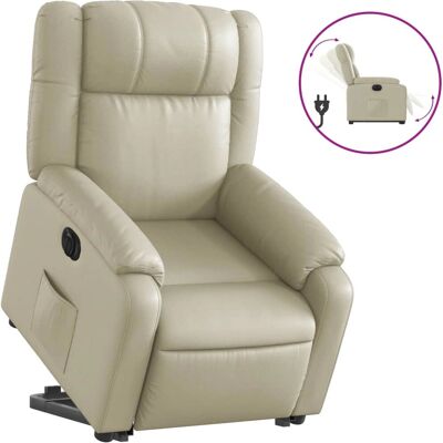 VidaXL Fauteuil Accent - Crème - Inclinaison réglable & Levage - Publicité VidaXL Fauteuil Accent - Crème - Inclinaison réglable & Levage - Publicité