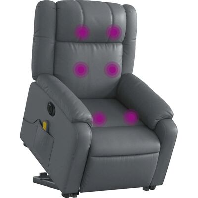 vidaXL Elektrische massagestoel Grijs - Relaxfauteuil vidaXL Elektrische massagestoel Grijs - Relaxfauteuil
