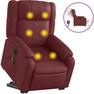 vidaXL Fauteuil de massage électrique - Rouge Bordeaux - Publicité vidaXL Fauteuil de massage électrique - Rouge Bordeaux - Publicité
