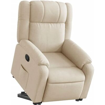vidaXL Elektrische Lift Relaxfauteuil - Creme Stoff vidaXL Elektrische Lift Relaxfauteuil - Creme Stoff