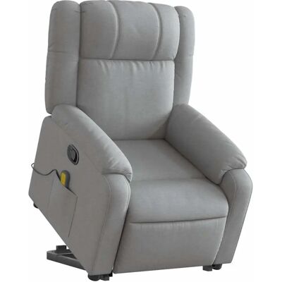 vidaXL relaxfauteuil met opstaanfunctie stof lichtgrijs - Relaxfauteuil vidaXL relaxfauteuil met opstaanfunctie stof lichtgrijs - Relaxfauteuil