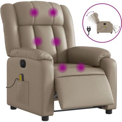vidaXL Fauteuil électrique en cuir synthétique cappuccino vidaXL Fauteuil électrique en cuir synthétique cappuccino