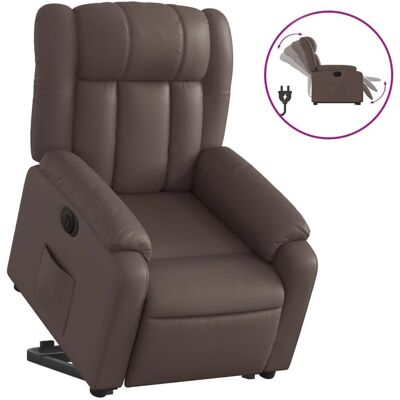 Sillón reclinable elevable eléctrico VIDAXL - Marrón cuir artificiel - Publicité Sillón reclinable elevable eléctrico VIDAXL - Marrón cuir artificiel - Publicité