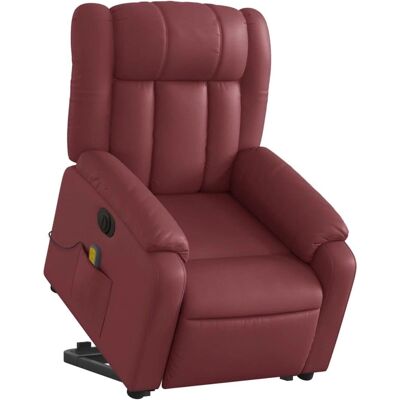 Fauteuil de massage électrique vidaXL avec levage - Simili cuir, Rouge Bordeaux - Publicité Fauteuil de massage électrique vidaXL avec levage - Simili cuir, Rouge Bordeaux - Publicité