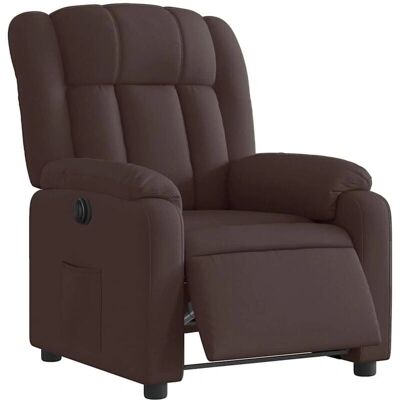 Fauteuil électrique inclinable en tissu marron foncé VidaXL - Publicité Fauteuil électrique inclinable en tissu marron foncé VidaXL - Publicité