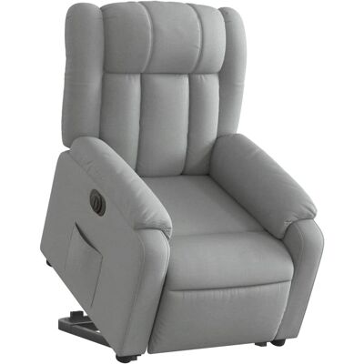 Fauteuil électrique inclinable en tissu gris clair vidaXL - Publicité Fauteuil électrique inclinable en tissu gris clair vidaXL - Publicité