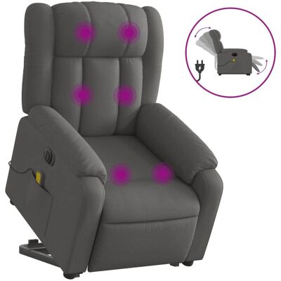 vidaXL Accentstoel - Donkergrijs - Verstelbaar, Massage, Lift - Accentstoel vidaXL Accentstoel - Donkergrijs - Verstelbaar, Massage, Lift - Accentstoel