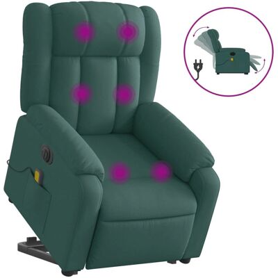 Chaise d'accent vidaXL - Vert foncé - Relax électrique et élévateur - Publicité Chaise d'accent vidaXL - Vert foncé - Relax électrique et élévateur - Publicité