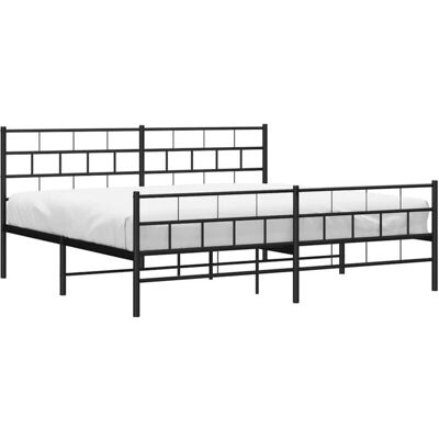 vidaXL metallipetsipohja ja pää- ja jalkapää - 183x213 cm - Musta vidaXL metallipetsipohja ja pää- ja jalkapää - 183x213 cm - Musta