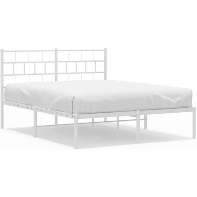 vidaXL Sängram med huvudgavel - 140x200cm - Valkoinen vidaXL Sängram med huvudgavel - 140x200cm - Valkoinen