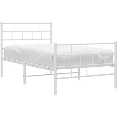 vidaXL Metallbettgestell Weiß 100x200cm - Bettart vidaXL Metallbettgestell Weiß 100x200cm - Bettart