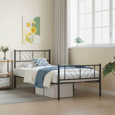 vidaXL Metal Bed Frame Black 80x200 cm - Bed Frame vidaXL Metal Bed Frame Black 80x200 cm - Bed Frame