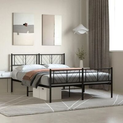 vidaXL Metallbettgestell Schwarz - 140x190 cm - Bettart vidaXL Metallbettgestell Schwarz - 140x190 cm - Bettart