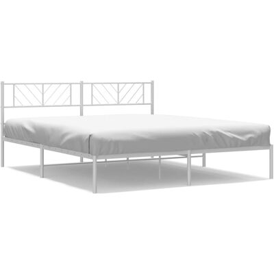 vidaXL Steel Bed Frame 75x190cm White - Bed Frame vidaXL Steel Bed Frame 75x190cm White - Bed Frame