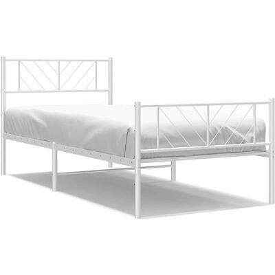 vidaXL Metallbettgestell Weiß 100x190 cm - Bettgestell vidaXL Metallbettgestell Weiß 100x190 cm - Bettgestell