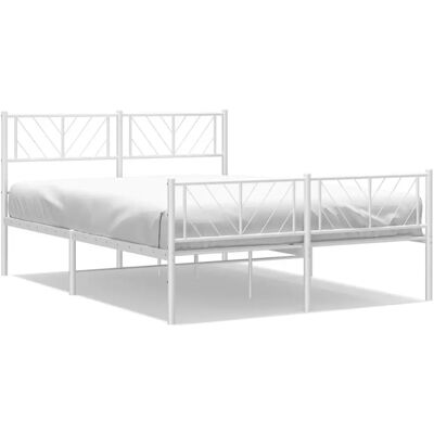 vidaXL Bettgestell - 193x203 cm - Weiß - Metallbettrahmen vidaXL Bettgestell - 193x203 cm - Weiß - Metallbettrahmen