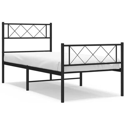 vidaXL Metallbett 100x200cm - Schwarz - Bettgestell vidaXL Metallbett 100x200cm - Schwarz - Bettgestell