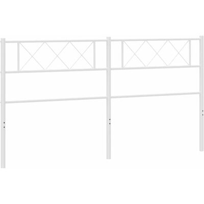 vidaXL Metalen hoofdbord Wit 193 cm - Hoofdbord vidaXL Metalen hoofdbord Wit 193 cm - Hoofdbord