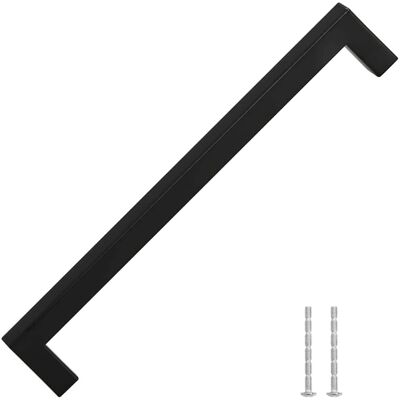vidaXL Cabinet Handles 5 pcs Black 224 mm Stainless Steel - Cabinet Handles vidaXL Cabinet Handles 5 pcs Black 224 mm Stainless Steel - Cabinet Handles