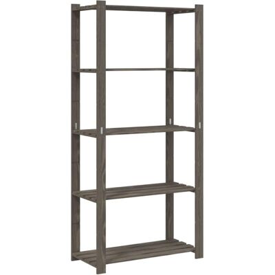 vidaXL 5-stöckiges Lagerregal Grau 80x38x170 cm Massiv Kiefernholz - Lagerregal vidaXL 5-stöckiges Lagerregal Grau 80x38x170 cm Massiv Kiefernholz - Lagerregal