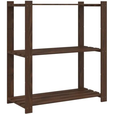 vidaXL 3-stöckiger Lagerregal Braun 80x38x90 cm Massivholz Kiefer - Lagerregal vidaXL 3-stöckiger Lagerregal Braun 80x38x90 cm Massivholz Kiefer - Lagerregal