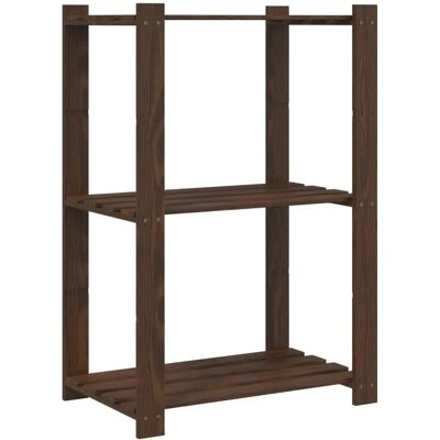 vidaXL 3-stufiges Regalsystem Braun 60x38x90 cm Massiv Kiefernholz vidaXL 3-stufiges Regalsystem Braun 60x38x90 cm Massiv Kiefernholz