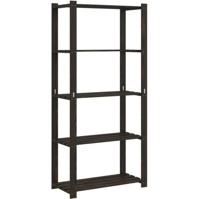 vidaXL 5-stöckiges Lagerregal Schwarz 80x38x170 cm Massives Kiefernholz vidaXL 5-stöckiges Lagerregal Schwarz 80x38x170 cm Massives Kiefernholz