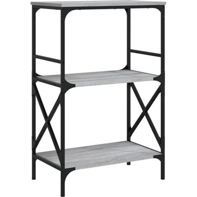 vidaXL 837615 Grey Sonoma Bookcase - Living Room Storage Furniture vidaXL 837615 Grey Sonoma Bookcase - Living Room Storage Furniture