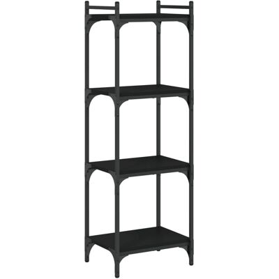 vidaXL Bücherregal mit 4 Regalen Schwarz 40x30x120 cm Engineered Wood - Bücherregal vidaXL Bücherregal mit 4 Regalen Schwarz 40x30x120 cm Engineered Wood - Bücherregal