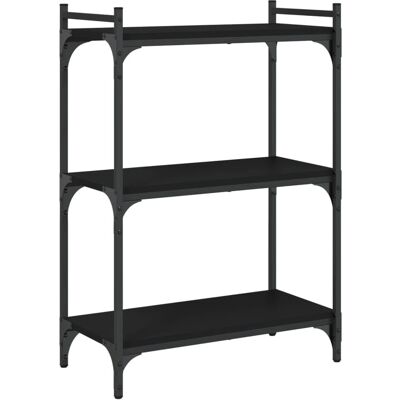 vidaXL Schwarzes 3-Regal-Bücherschrank - 60x30x86 cm vidaXL Schwarzes 3-Regal-Bücherschrank - 60x30x86 cm