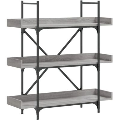 vidaXL 837690 Grau Sonoma 3-Tier Bücherregal - Wohnzimmer vidaXL 837690 Grau Sonoma 3-Tier Bücherregal - Wohnzimmer