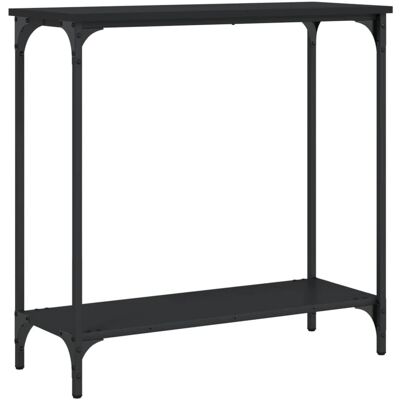 vidaXL Table Console Noire - Bois Ingénierie - 75x30.5x75 cm - Entrée & Salon vidaXL Table Console Noire - Bois Ingénierie - 75x30.5x75 cm - Entrée & Salon