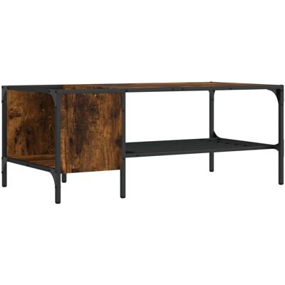 vidaXL 837734 Rauch Eiche Couchtisch mit Regal - Couchtisch vidaXL 837734 Rauch Eiche Couchtisch mit Regal - Couchtisch
