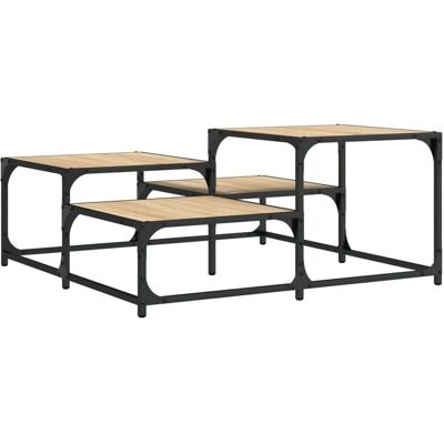 vidaXL Salontafel Sonoma Eik 87.5x87.5x40 cm - Houtwerkstof vidaXL Salontafel Sonoma Eik 87.5x87.5x40 cm - Houtwerkstof