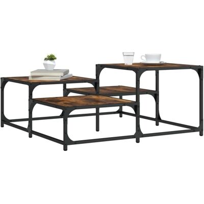 vidaXL Table Basse Bois Fumé - 87,5x87,5x40 cm - Bois ingénierie - Publicité vidaXL Table Basse Bois Fumé - 87,5x87,5x40 cm - Bois ingénierie - Publicité