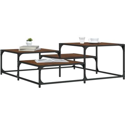vidaXL Braune Eiche Couchtisch - 107x107x40 cm vidaXL Braune Eiche Couchtisch - 107x107x40 cm