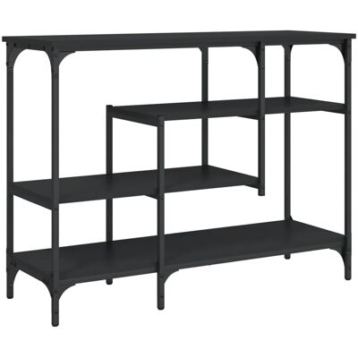 vidaXL Console Table with Shelves Black - Console Table vidaXL Console Table with Shelves Black - Console Table