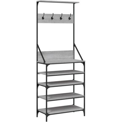 vidaXL Porte-vêtements avec Rangement pour Chaussures Gris Sonoma - Porte-vêtements - Publicité vidaXL Porte-vêtements avec Rangement pour Chaussures Gris Sonoma - Porte-vêtements - Publicité