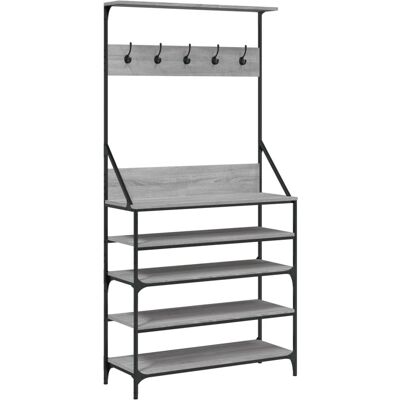 vidaXL Garderobe med skostativ i Grey Sonoma - Garderobe vidaXL Garderobe med skostativ i Grey Sonoma - Garderobe