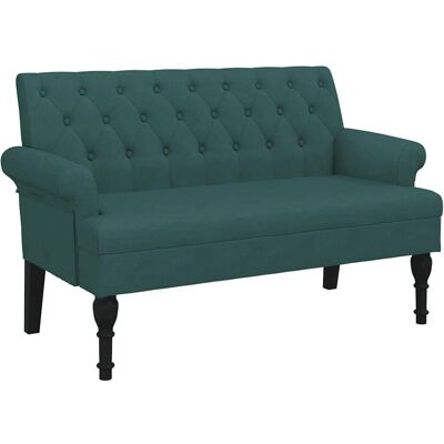 vidaXL - Banco con Respaldo - Tela Verde Oscuro - 120x62x75.5cm - Bancos vidaXL - Banco con Respaldo - Tela Verde Oscuro - 120x62x75.5cm - Bancos