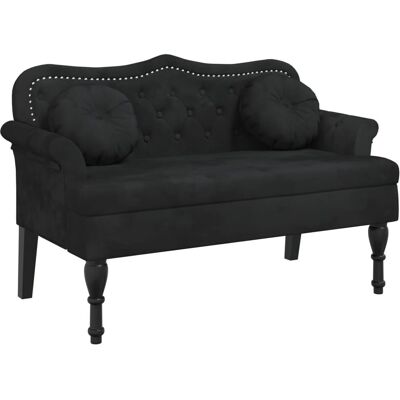 vidaXL Sitzbank - Schwarz Samt, 120.5x65x75 cm vidaXL Sitzbank - Schwarz Samt, 120.5x65x75 cm