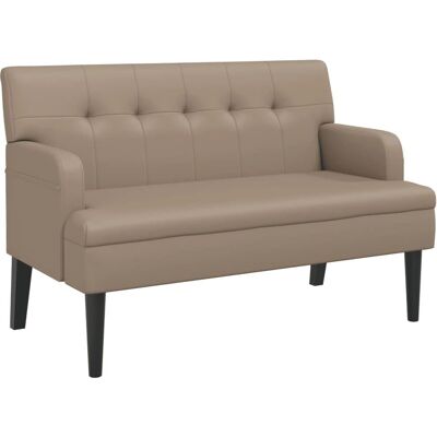 vidaXL Indoor Bankje - Kunstleder Cappuccino 112x65,5x75 cm - Sitzbank vidaXL Indoor Bankje - Kunstleder Cappuccino 112x65,5x75 cm - Sitzbank