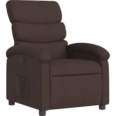 Chaise d'accent vidaXL - Reclinable en tissu marron foncé - Publicité Chaise d'accent vidaXL - Reclinable en tissu marron foncé - Publicité