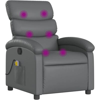 vidaXL Relaxsessel Kunstleder Grau - Manuell Neigesystem vidaXL Relaxsessel Kunstleder Grau - Manuell Neigesystem