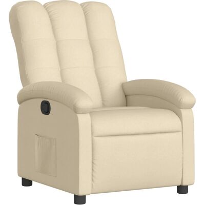 vidaXL Fauteuil relax en tissu crème - Fonction manuelle - Confortable et durable - Publicité vidaXL Fauteuil relax en tissu crème - Fonction manuelle - Confortable et durable - Publicité